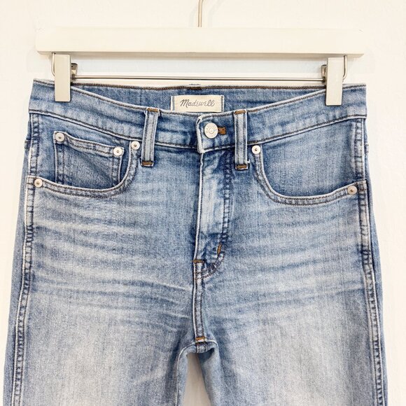 Madewell PETITE Denim Cali Denim Boot Comfort Stretch Frayed Hem Jeans Blue 27 - Picture 4 of 12